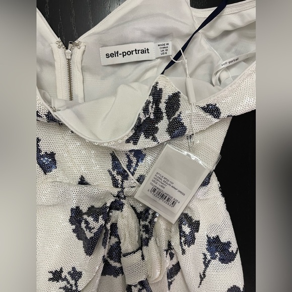 Self-Portrait Floral Sequin Wrap Dress - Picture 8 of 16